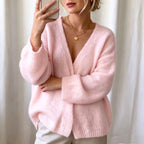 Hester - Women's Fuzzy V-Neck Oversized Knit Cardigan 2
