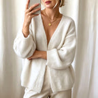 Hester - Women's Fuzzy V-Neck Oversized Knit Cardigan 4