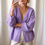 Hester - Women's Fuzzy V-Neck Oversized Knit Cardigan 5