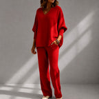 Inara - Women's Ribbed V-Neck Matching Set 2