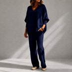 Inara - Women's Ribbed V-Neck Matching Set 4