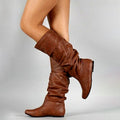 Inga - Women's Slouchy Knee-High Flat Boots 1