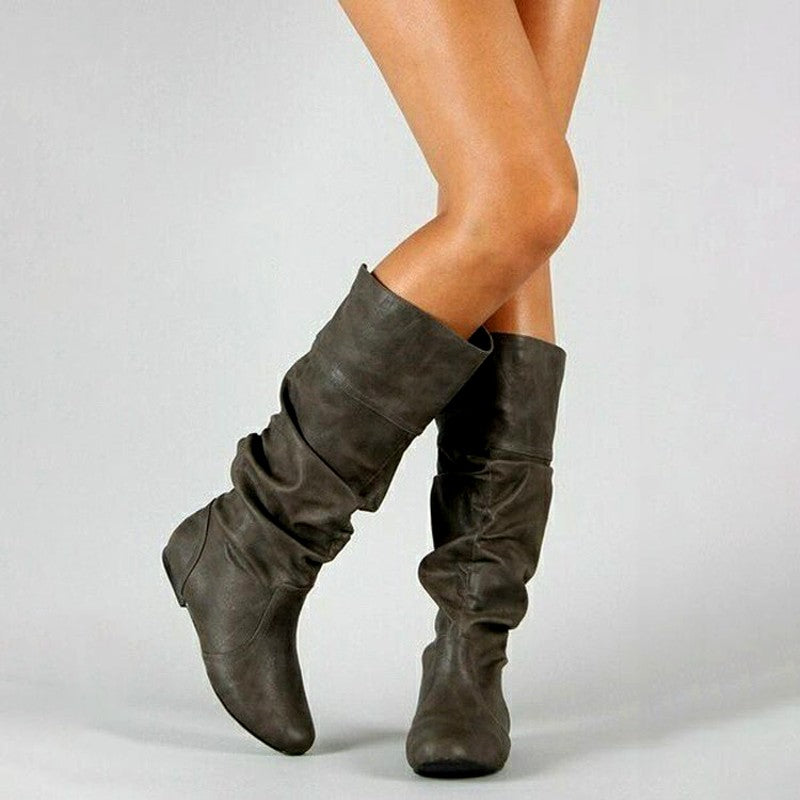 Inga - Women's Slouchy Knee-High Flat Boots 3