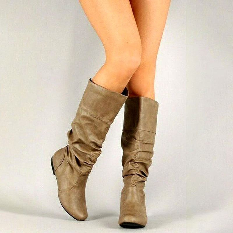 Inga - Women's Slouchy Knee-High Flat Boots 5
