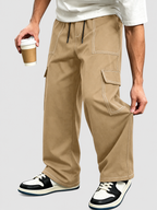 James - Men's Relaxed Cargo Pants with Contrast Topstitching