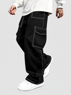 James - Men's Relaxed Cargo Pants with Contrast Topstitching