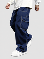 James - Men's Relaxed Cargo Pants with Contrast Topstitching