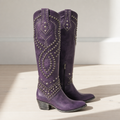 Jane - Women's Studded Knee-High Western Boots