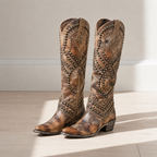Jane - Women's Studded Knee-High Western Boots