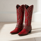 Jane - Women's Studded Knee-High Western Boots