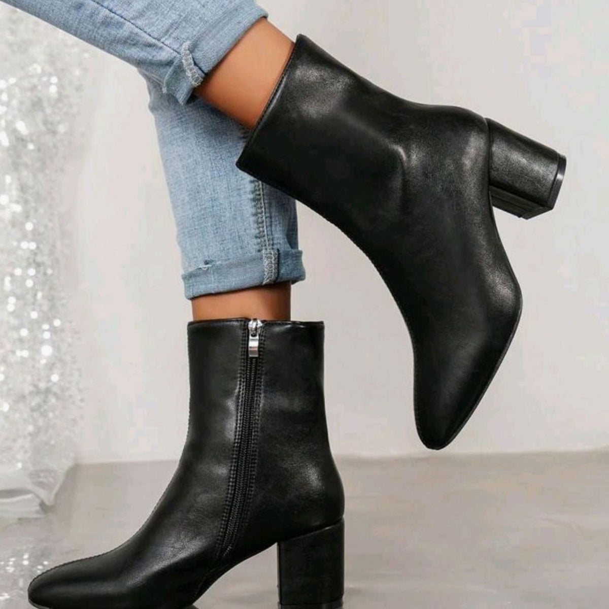 Jean - Women's Side-Zip Pointed-Toe Block Heel Ankle Boots
