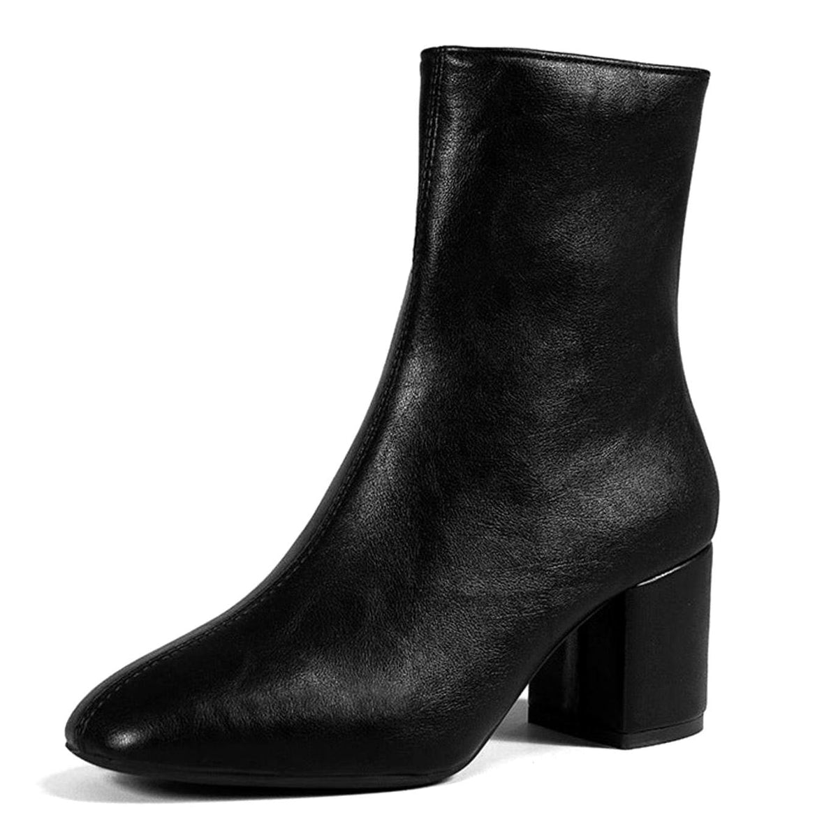 Jean - Women's Side-Zip Pointed-Toe Block Heel Ankle Boots