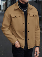 Jerome - Men's Snap-Front Lapel Jacket with Chest Pockets