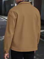 Jerome - Men's Snap-Front Lapel Jacket with Chest Pockets