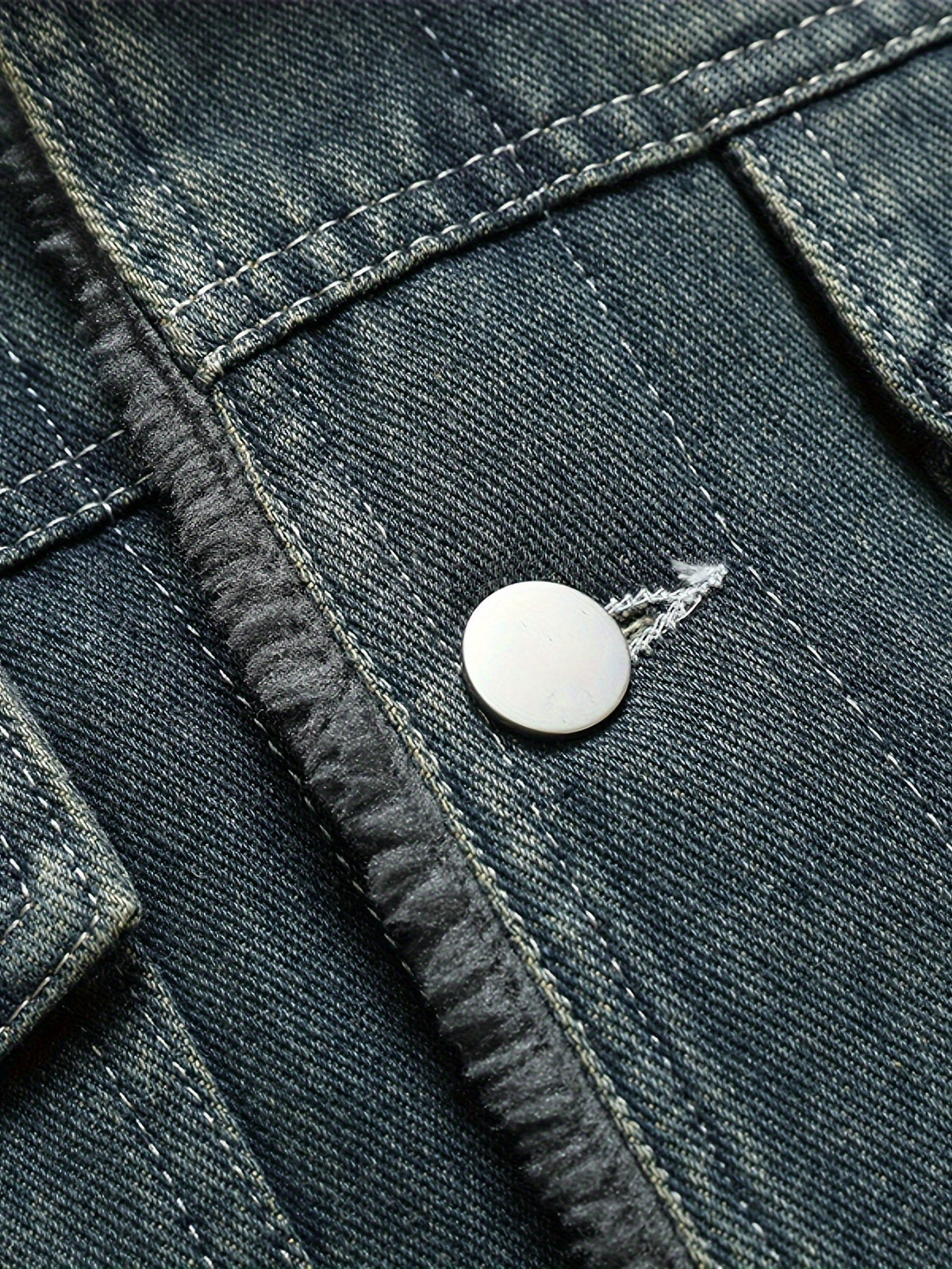 Jones - Men's Fleece-Lined Denim Jacket with Lapel Collar