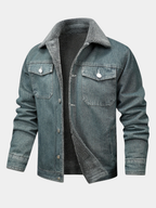 Jones - Men's Fleece-Lined Denim Jacket with Lapel Collar
