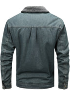 Jones - Men's Fleece-Lined Denim Jacket with Lapel Collar
