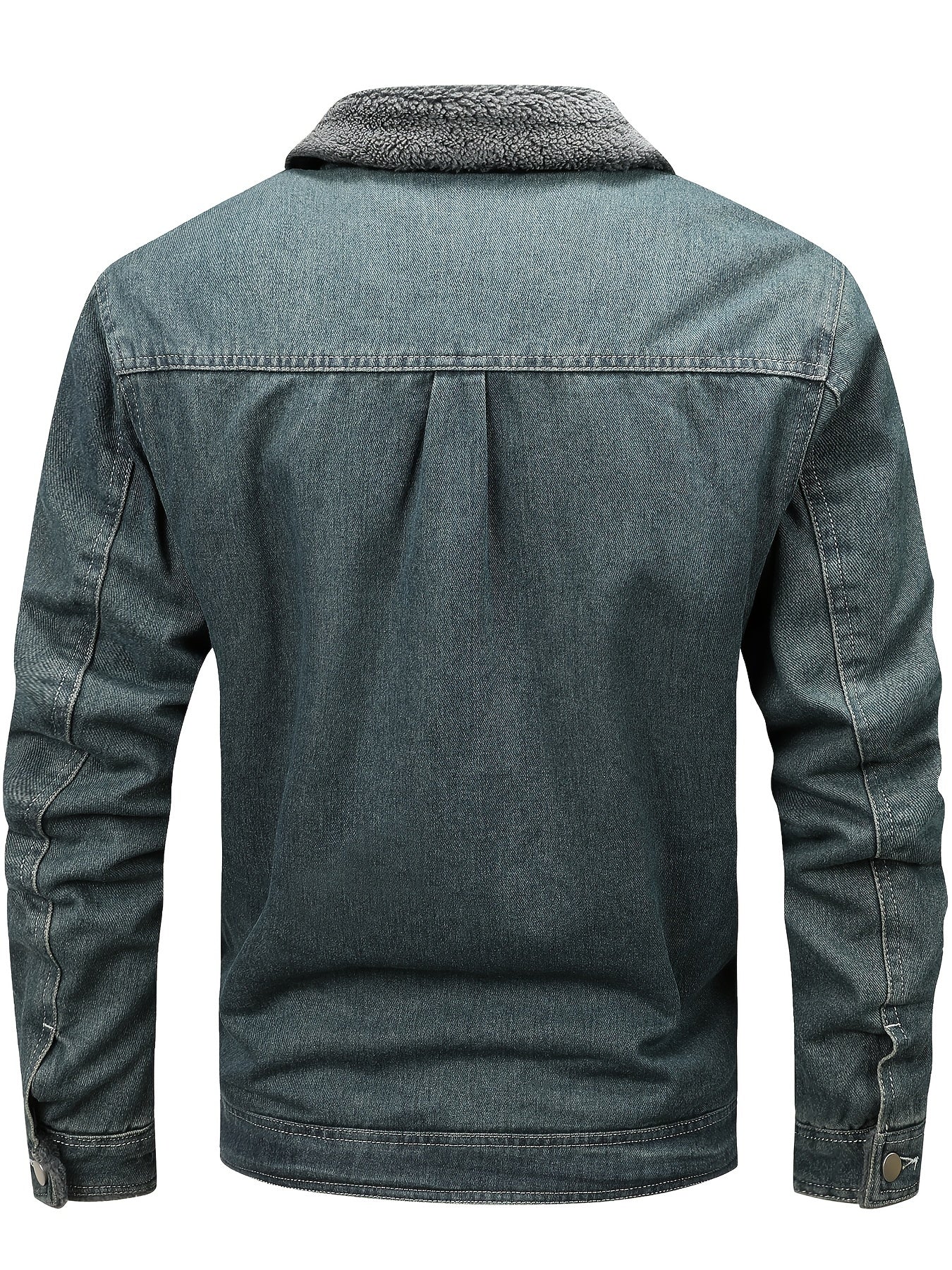 Jones - Men's Fleece-Lined Denim Jacket with Lapel Collar