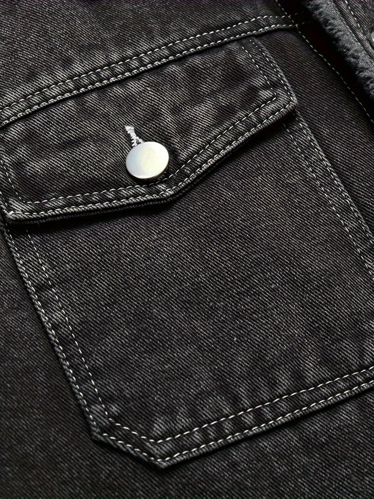 Jones - Men's Fleece-Lined Denim Jacket with Lapel Collar