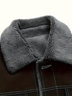 Jones - Men's Fleece-Lined Denim Jacket with Lapel Collar