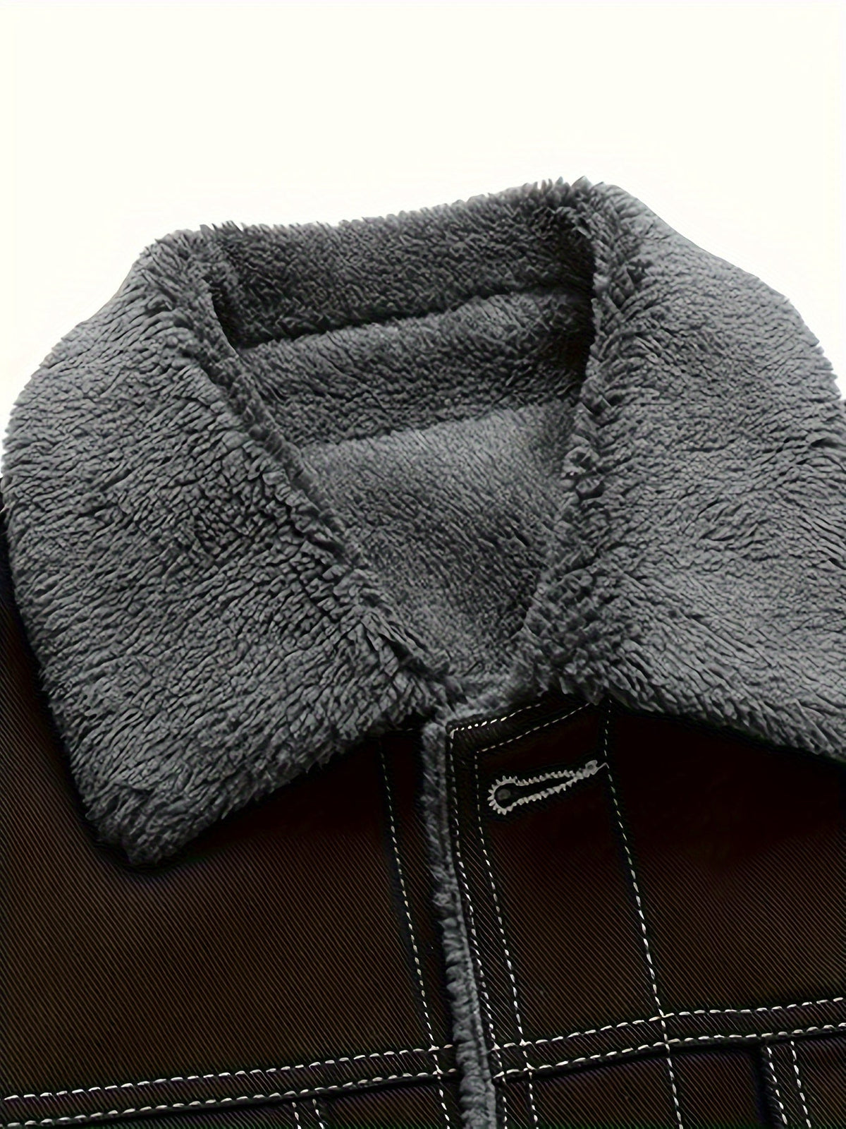 Jones - Men's Fleece-Lined Denim Jacket with Lapel Collar