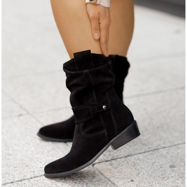 Juliet - Women's Slouch Suede Ankle Boots