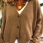 Kadence - Women's Full-sleeve V-Neck Relaxed-Fit Oversized Cardigan