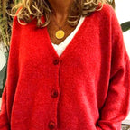 Kadence - Women's Full-sleeve V-Neck Relaxed-Fit Oversized Cardigan