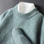 Karlo - Men's Textured Cashmere Knit Crewneck Sweater