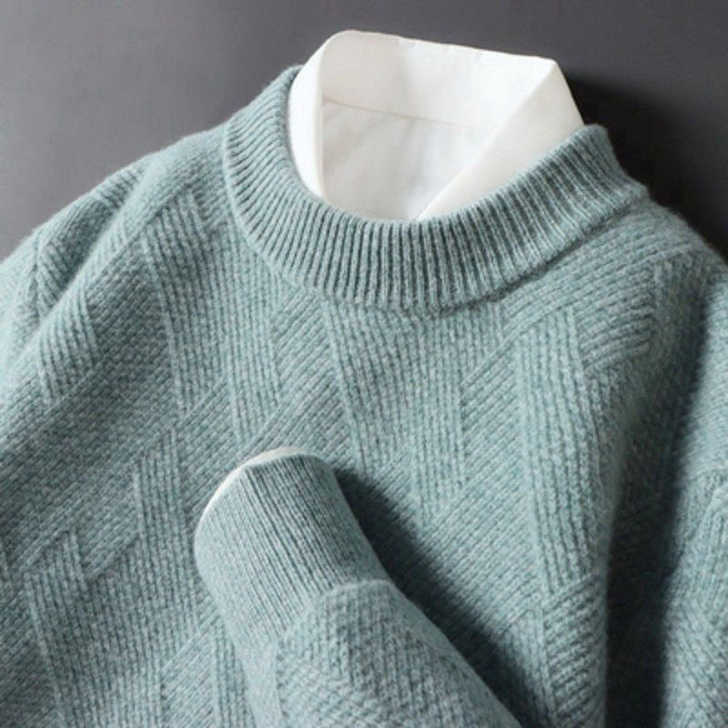 Karlo - Men's Textured Cashmere Knit Crewneck Sweater