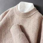 Karlo - Men's Textured Cashmere Knit Crewneck Sweater