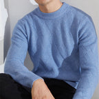 Karlo - Men's Textured Cashmere Knit Crewneck Sweater