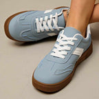 Karyn - Women's Retro Chevron Stripe Low-Top Sneakers
