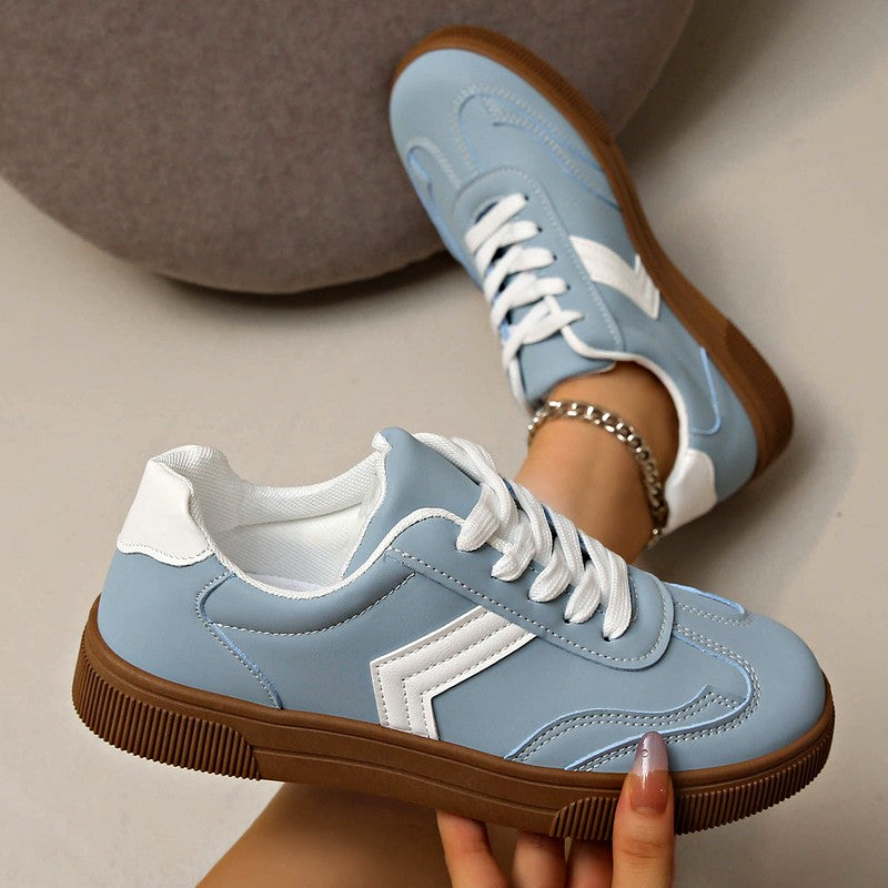 Karyn - Women's Retro Chevron Stripe Low-Top Sneakers