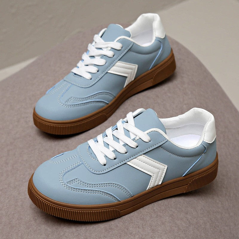 Karyn - Women's Retro Chevron Stripe Low-Top Sneakers