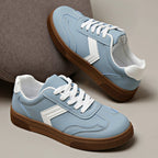 Karyn - Women's Retro Chevron Stripe Low-Top Sneakers