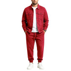Kayden - Men's Faux Suede Dual Pocket Button-Front Co-ord  Set 5