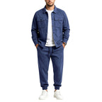 Kayden - Men's Faux Suede Dual Pocket Button-Front Co-ord  Set 6