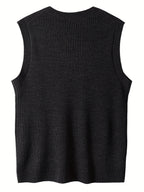 Kenneth - Men's Ribbed Sleeveless V-Neck Sweater Vest