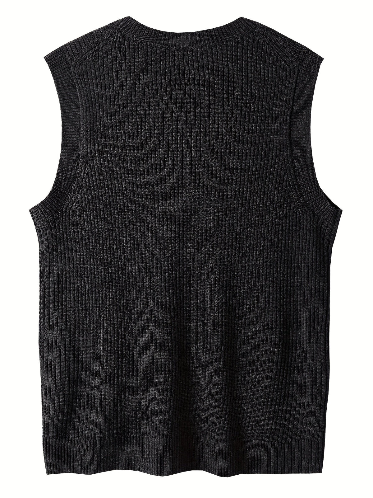 Kenneth - Men's Ribbed Sleeveless V-Neck Sweater Vest