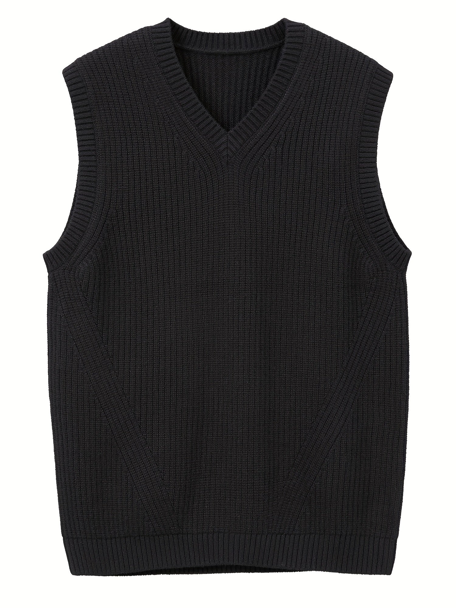 Kenneth - Men's Ribbed Sleeveless V-Neck Sweater Vest