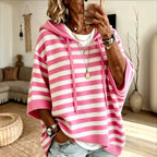 Kerry - Relaxed Stripe Three-Quarter Sleeve Hoodie 1