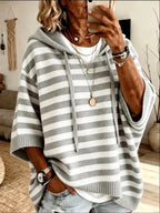 Kerry - Relaxed Stripe Three-Quarter Sleeve Hoodie 5