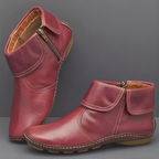 Keturah - Women's Fold-Cuff Ankle Boots with Contrast Stitching