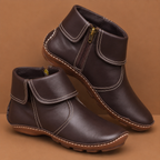 Keturah - Women's Fold-Cuff Ankle Boots with Contrast Stitching
