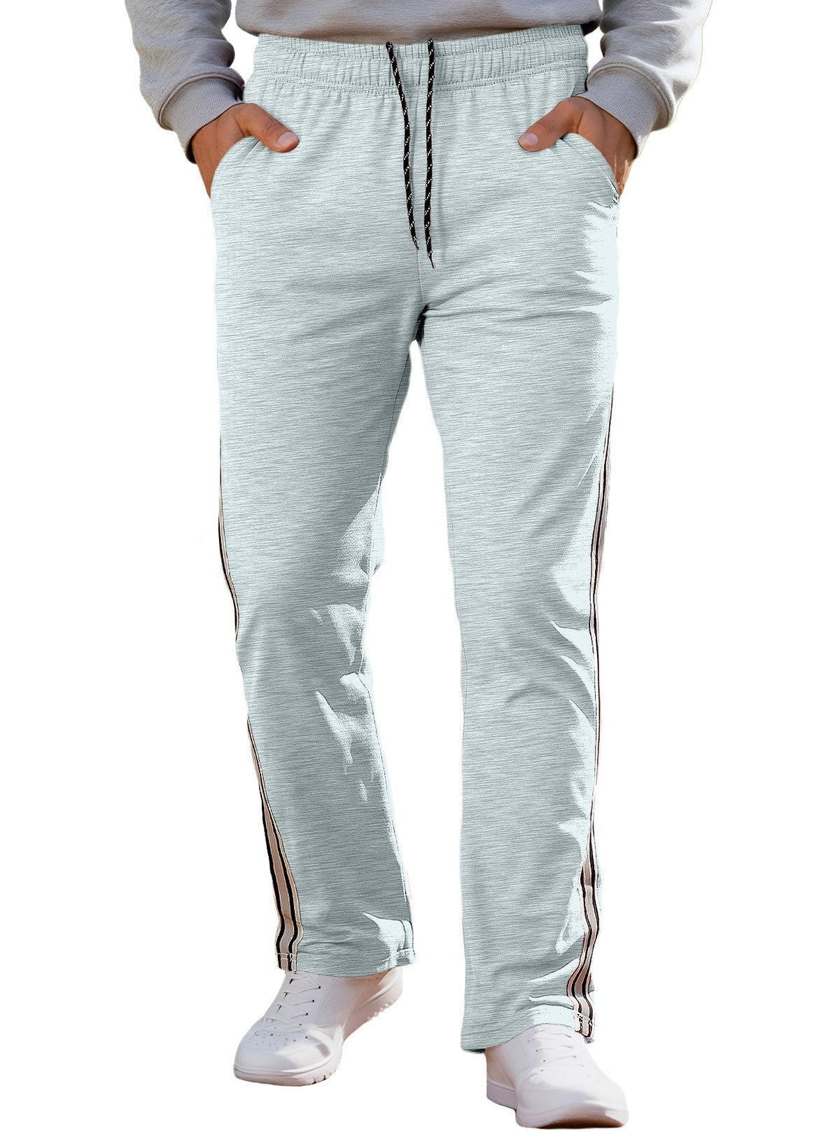 Landon - Men's Side-Stripe Relaxed Wide-Leg Track Pants 5