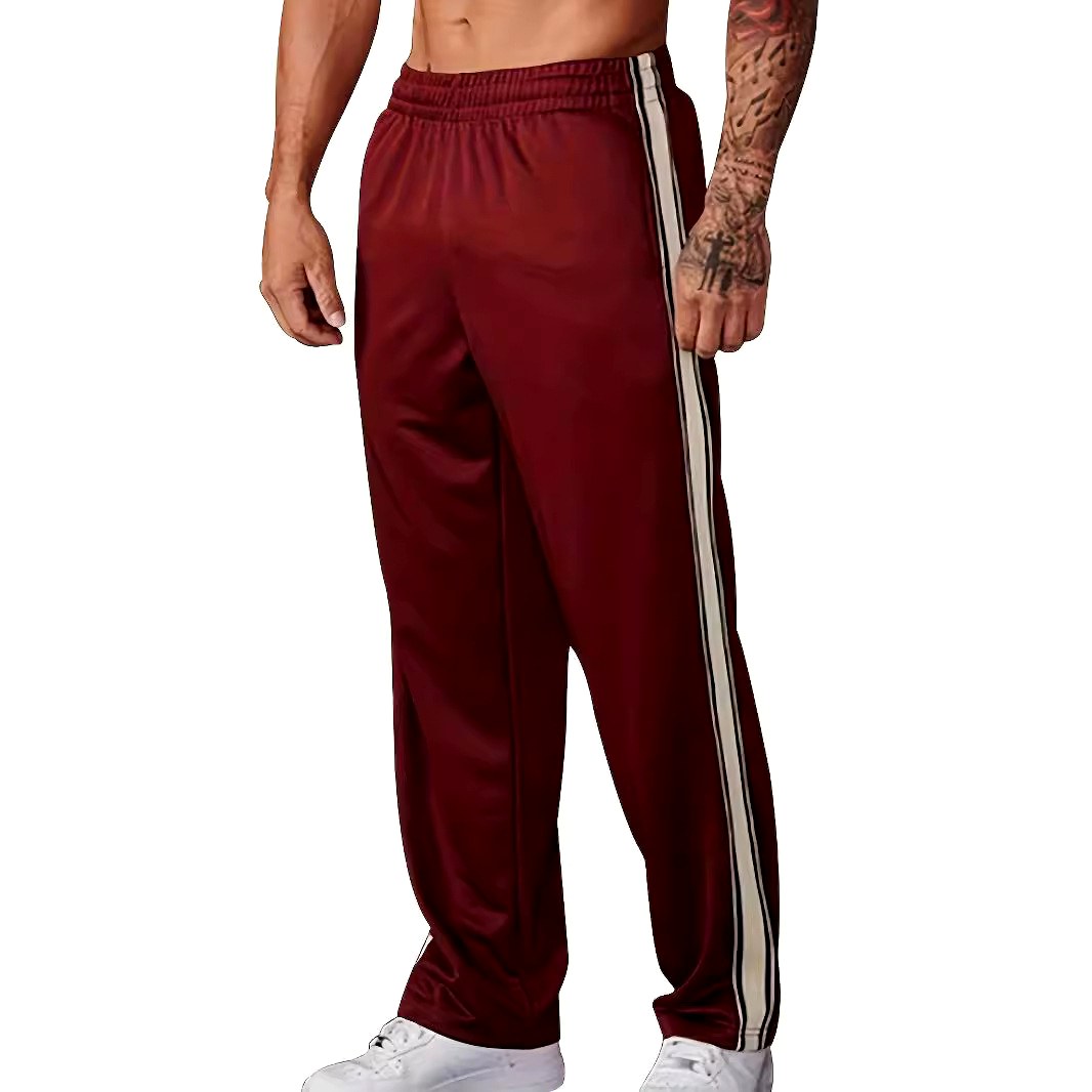 Landon - Men's Side-Stripe Relaxed Wide-Leg Track Pants 6