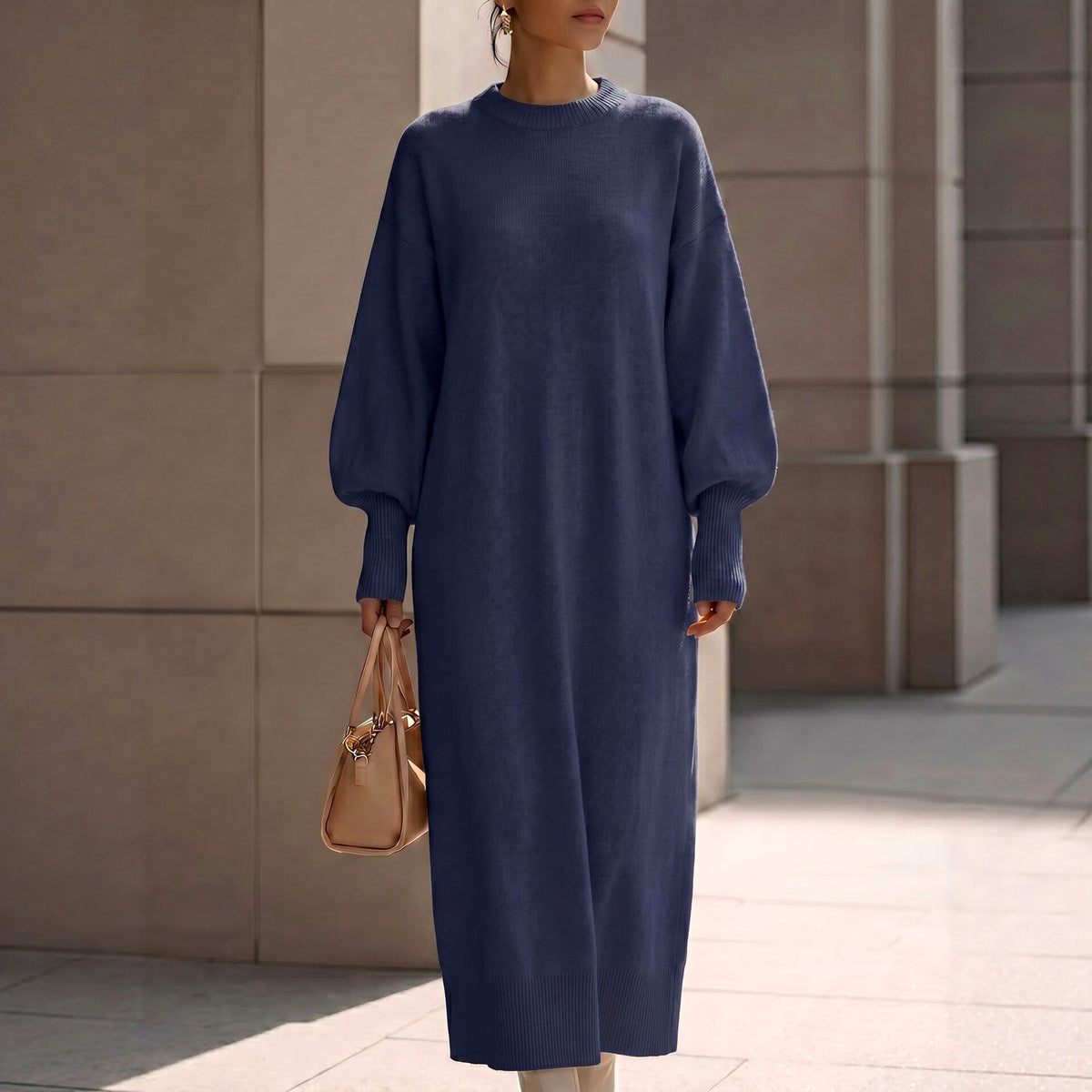 Liv - Women's Oversized Long Knit Sweater Dress 2
