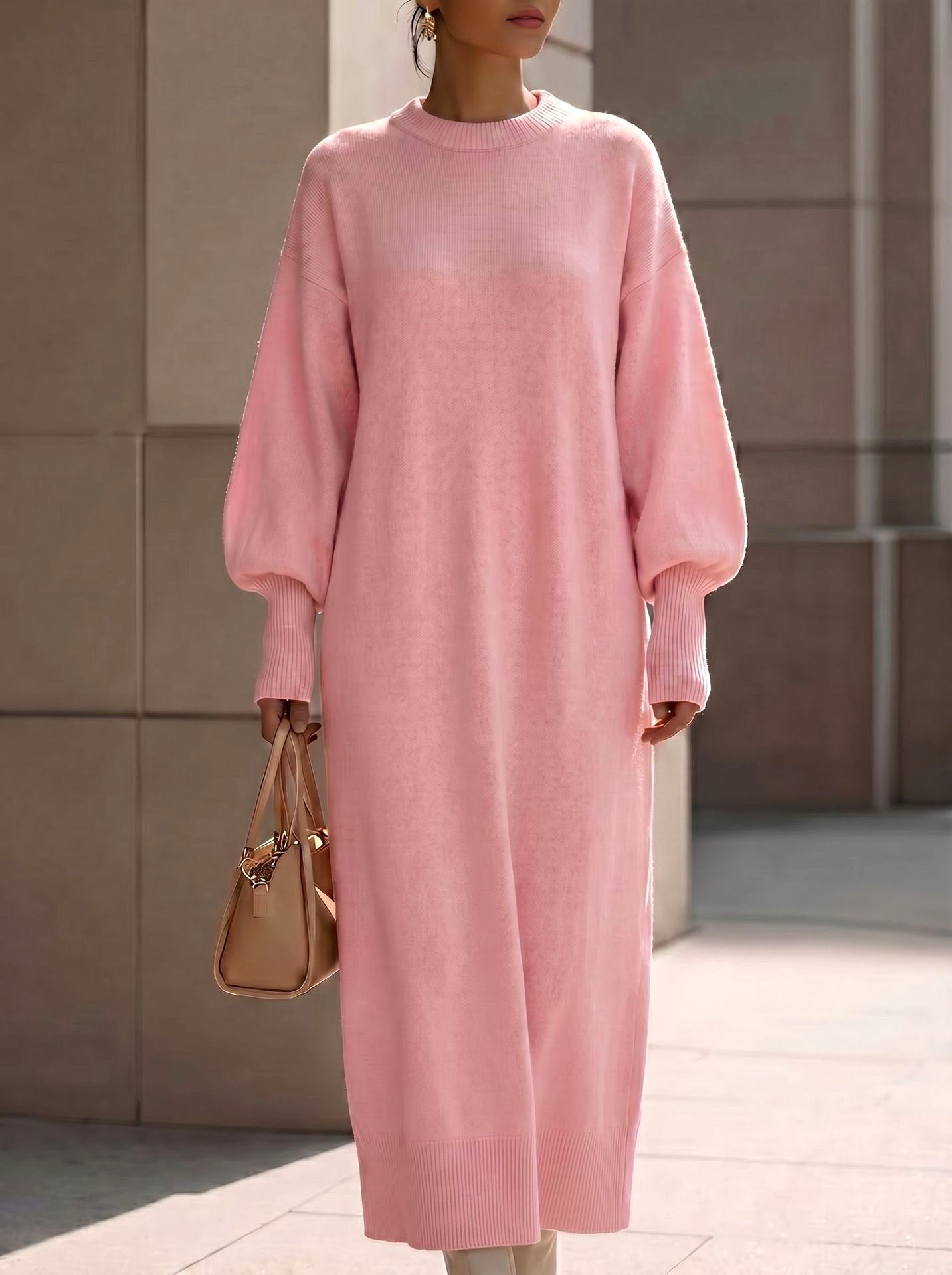 Liv - Women's Oversized Long Knit Sweater Dress 5
