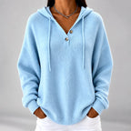 Livia - Women's Henley Hooded Oversized Knit Sweater 2